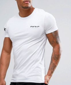 man waering power x purpose classic muscle fit t-shirt in white