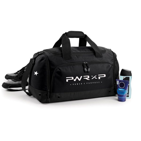 gym bag with shoe compartment to keep wet shoes & items separate from clen items.