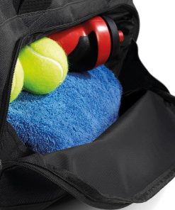 gym bag with shoe compartment to keep wet shoes & items separate from clen items.