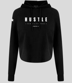 WOMEN'S HUSTLE CROP HOODIE (Black)