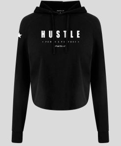 WOMEN'S HUSTLE CROP HOODIE (Black)