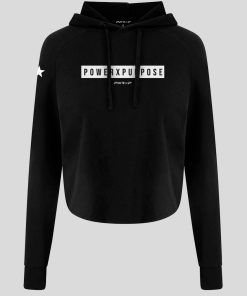 WOMEN'S STATEMENT CROP HOODIE (Black)
