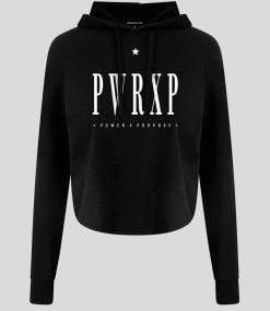 WOMEN'S PWRXP CROP HOODIE (Black)