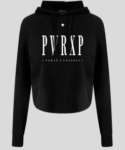 WOMEN'S PWRXP CROP HOODIE (Black)