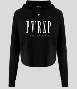 WOMEN'S PWRXP CROP HOODIE (Black)