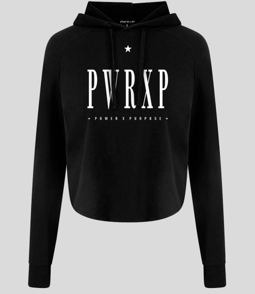 WOMEN'S PWRXP CROP HOODIE (Black)