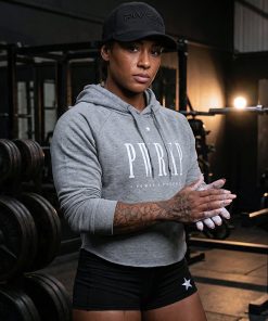 powerxpurpose pwrxp grey cropped hoodie front
