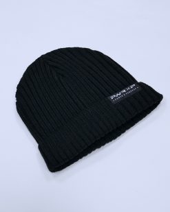 power x purpose flip down beanie wooly hat in black