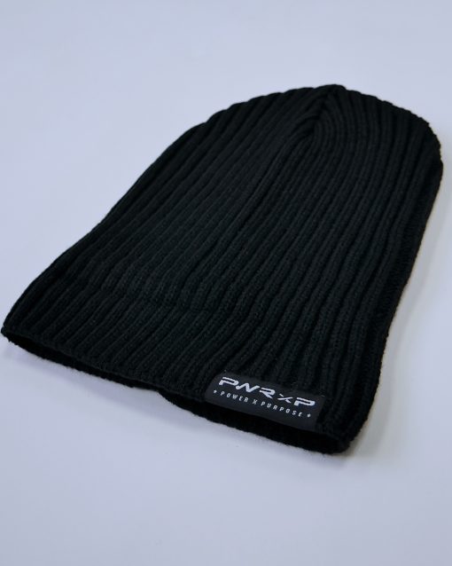 FLIP DOWN BEANIE WOOLY HAT (Black) - Image 3
