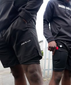 power x purpose 2 in 1 phone pocket shorts