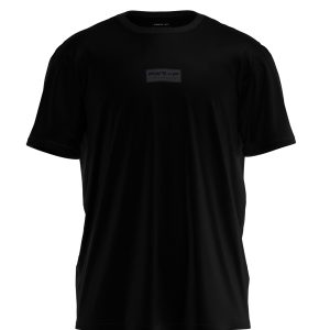front of oversized t-shirt pump cover in black by power x purpose.