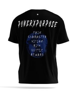 back of oversized t-shirt pump cover in black by power x purpose.