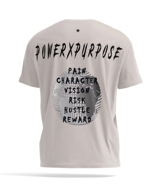 back of oversized t-shirt pump cover in sand colour by power x purpose.
