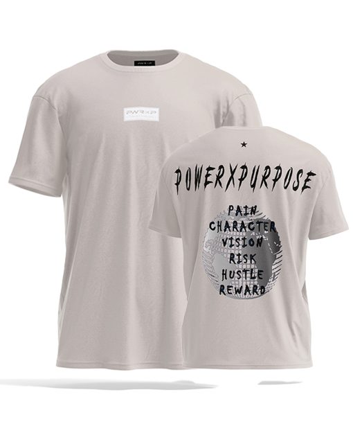 oversized t-shirt pump cover in sand colour by power x purpose.