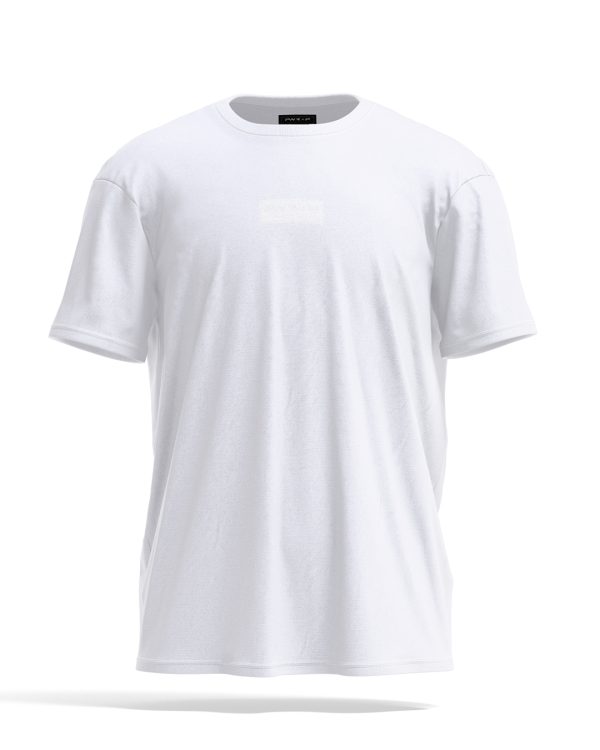 front of oversized t-shirt pump cover in white by power x purpose.