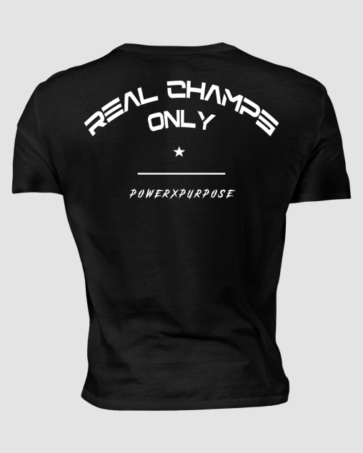 REAL CHAMPS ONLY FLEX T-SHIRT (Black) - Image 2