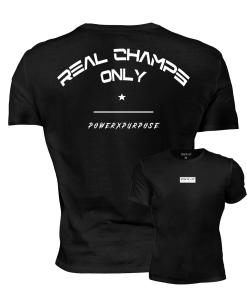 REAL CHAMPS ONLY FLEX T-SHIRT (Black)
