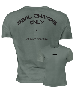 REAL CHAMPS ONLY FLEX T-SHIRT (Green Khaki)