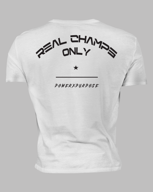 REAL CHAMPS ONLY FLEX T-SHIRT (White) - Image 3
