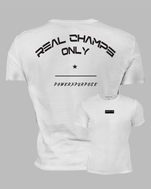 REAL CHAMPS ONLY FLEX T-SHIRT (White)