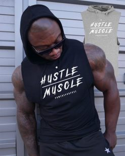 muscular man wearing power x purpose quick dry tank top for the gym.