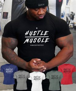 muscular black man wearing power x purpose hustle muscle fit flex t-shirt