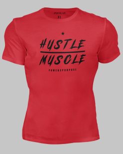 muscular black man wearing power x purpose hustle muscle fit flex t-shirt