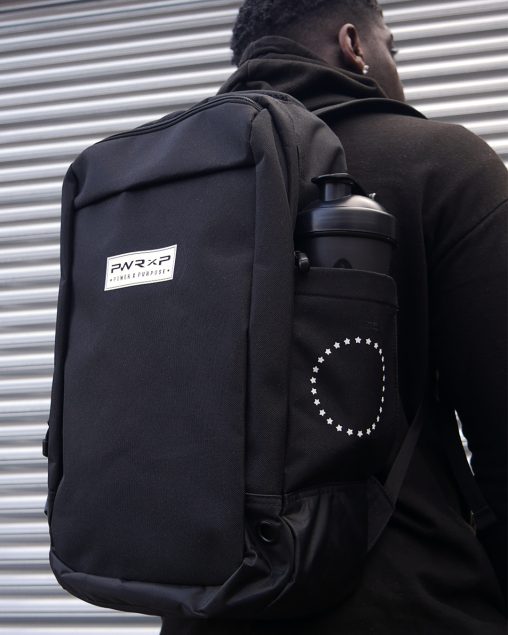 athlete wearing athlete sports gym bag by power x purpose