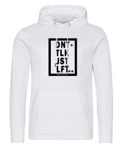 power x purpose don't talk just lift white hoodie