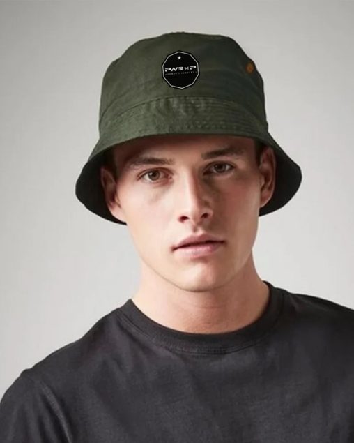 urban trendy guy wearing power x purpose bucket hat