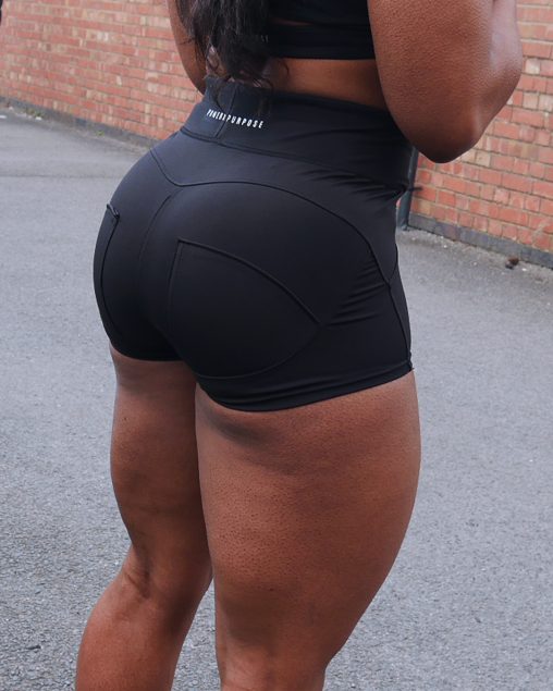 fitness model wearing power x purpose brazilian tammie short