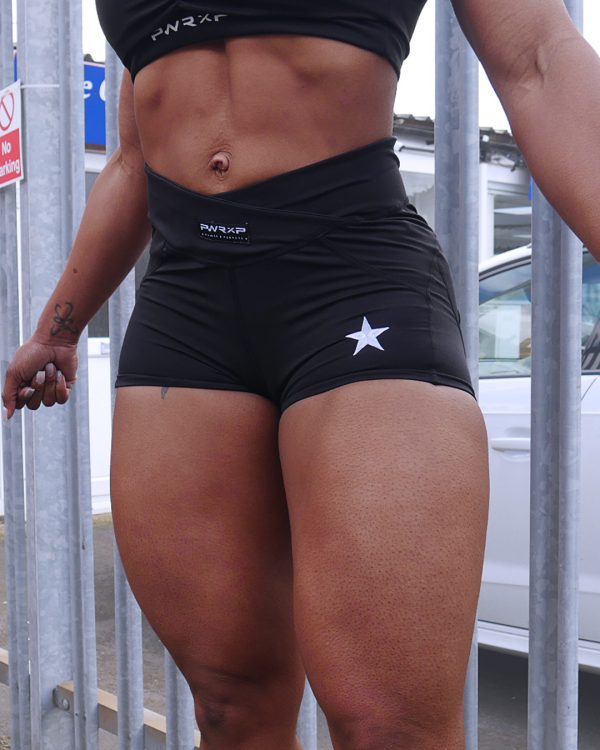 fitness model wearing power x purpose brazilian tammie short