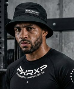 powerxpurpose bucket hat front side view