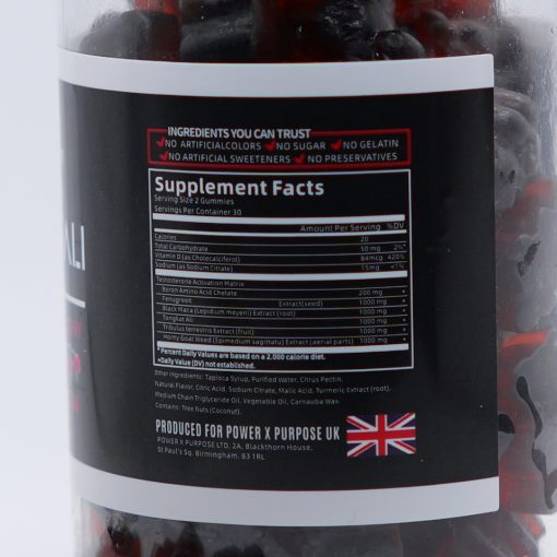 powerxpurpose Tongkat Ali Mixed Berry Gummies label