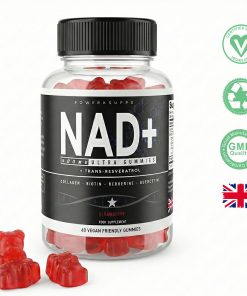 NAD+ 500mg Ultra Gummies Advanced DNA Cellular Co‑Factor Formula w/ Resveratrol, Collagen, Biotin, Berberine & Quercetin, Vegan Halal, Strawberry Sugar Free Gummies